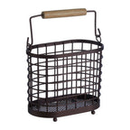 Oval Bronze Coated Utensil or Cutlery Holder