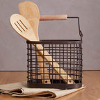 Oval Bronze Coated Utensil or Cutlery Holder