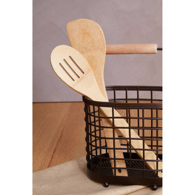 Oval Bronze Coated Utensil or Cutlery Holder