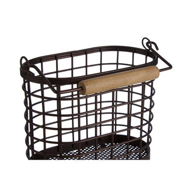 Oval Bronze Coated Utensil or Cutlery Holder
