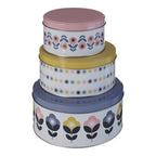 Set of Three Pastel Storage Tins