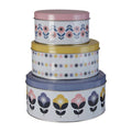 Set of Three Pastel Storage Tins