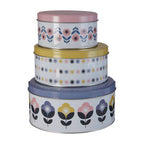 Set of Three Pastel Storage Tins