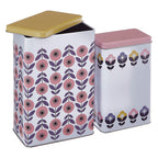 Set of 2 Floral Storage Canisters