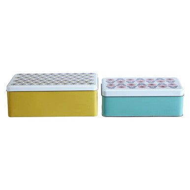 Set of Two Rectangular Storage Tins
