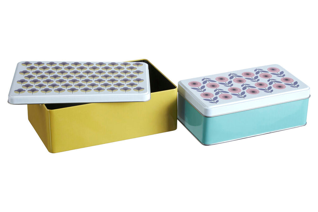Set of Two Rectangular Storage Tins