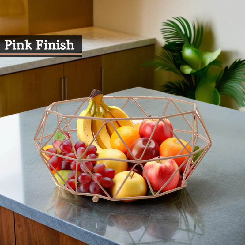Pink Fruit Basket with Ball Feet
