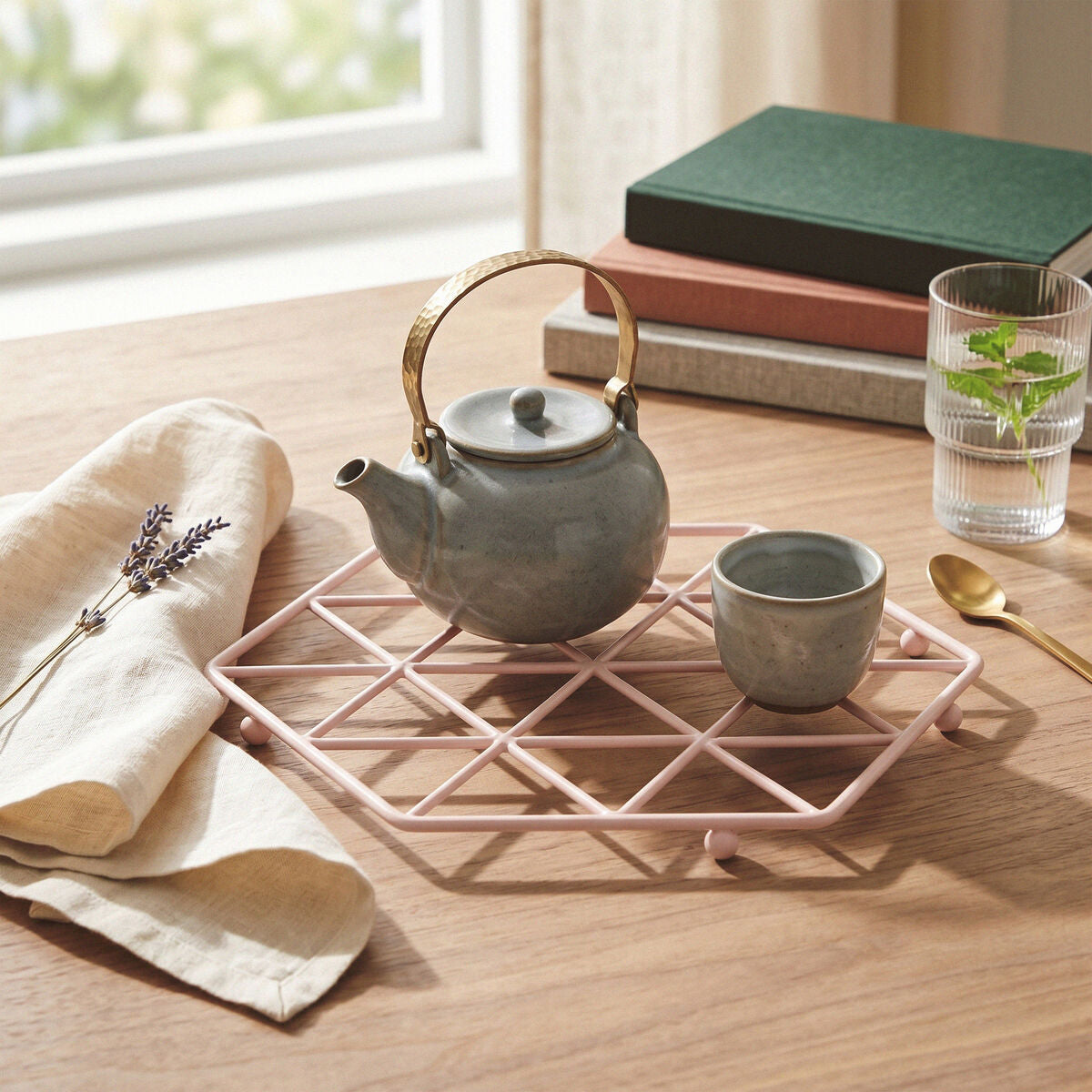 Pink Finish Hexagonal Trivet