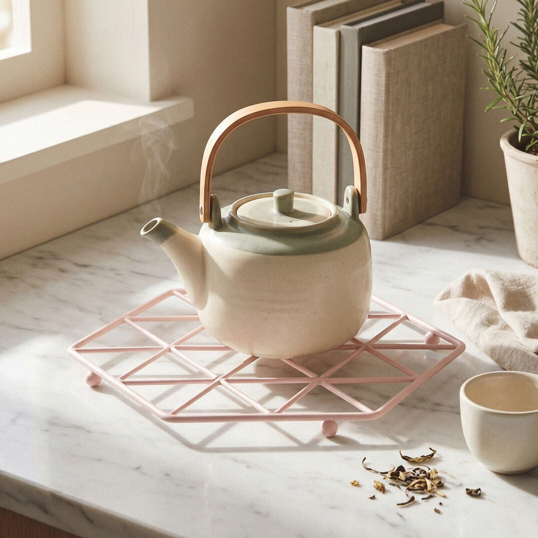 Pink Finish Hexagonal Trivet