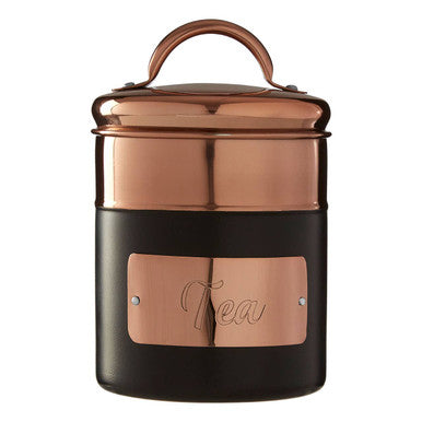 Charcoal And Copper Tea Canister