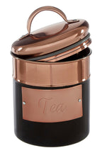 Charcoal And Copper Tea Canister