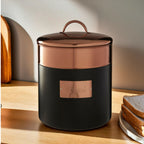 Charcoal And Copper Bread Bin