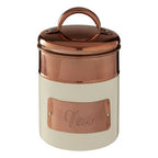 Cream And Copper Tea Canister