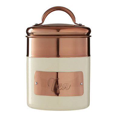 Cream And Copper Tea Canister