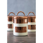 Cream And Copper Tea Canister