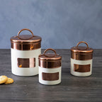 Cream And Copper Tea Canister