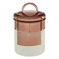 Cream And Copper Coffee Canister