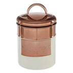 Cream And Copper Coffee Canister