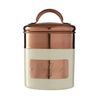 Cream And Copper Coffee Canister