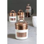 Cream And Copper Coffee Canister
