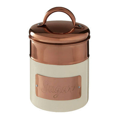 Cream And Copper Sugar Canister