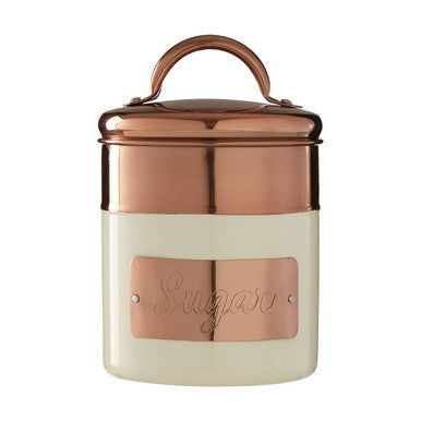 Cream And Copper Sugar Canister