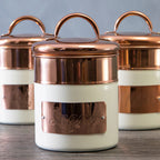 Cream And Copper Sugar Canister
