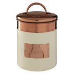 Cream And Copper Biscuit Canister