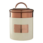Cream And Copper Biscuit Canister