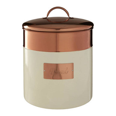 Cream And Copper Bread Bin