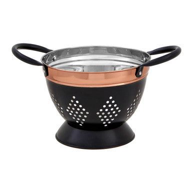 Small Charcoal and Copper Colander