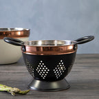Small Charcoal and Copper Colander