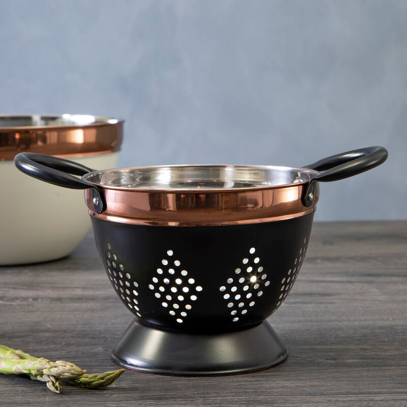 Small Charcoal and Copper Colander