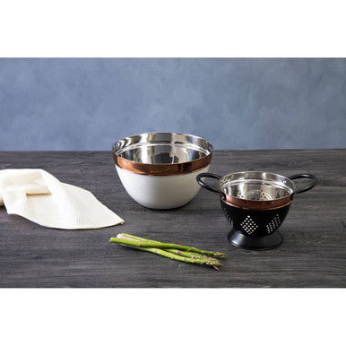 Small Charcoal and Copper Colander