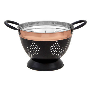 Medium Charcoal and Copper Colander