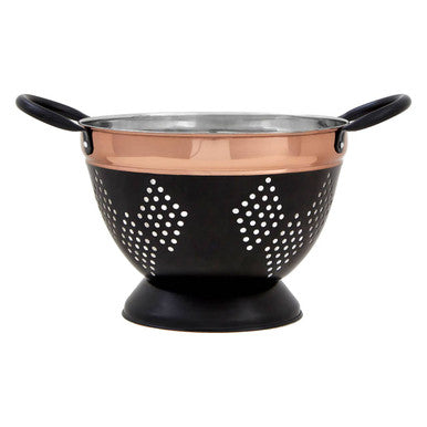 Medium Charcoal and Copper Colander