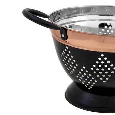 Medium Charcoal and Copper Colander