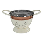 Small Cream and Copper Colander