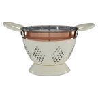 Small Cream and Copper Colander