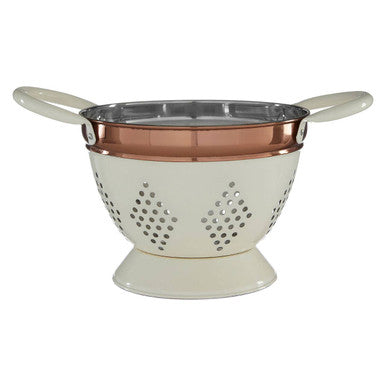 Small Cream and Copper Colander