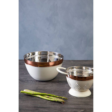 Small Cream and Copper Colander