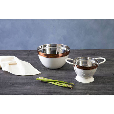 Small Cream and Copper Colander