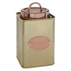 Square Biscuits Canister In Gold