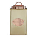 Square Biscuits Canister In Gold