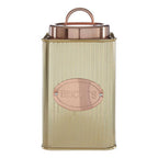 Square Biscuits Canister In Gold