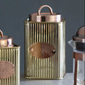 Square Biscuits Canister In Gold