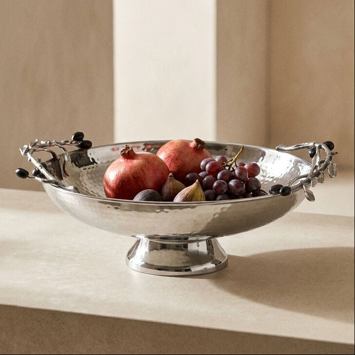 Low Silver Grapes Fruit Bowl