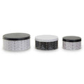Set of Three Monochrome Storage Tins