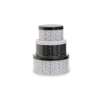 Set of Three Monochrome Storage Tins