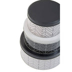 Set of Three Monochrome Storage Tins